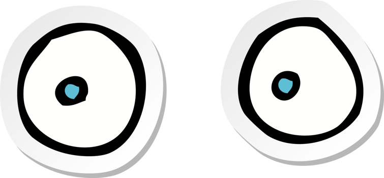 sticker of a cartoon eyes png