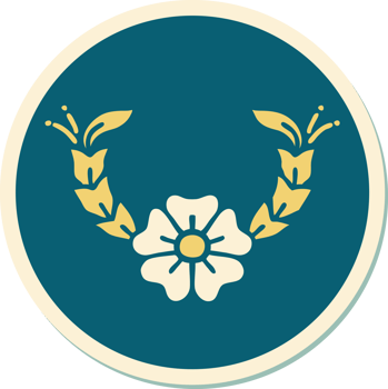 sticker of tattoo in traditional style of a decorative flower png
