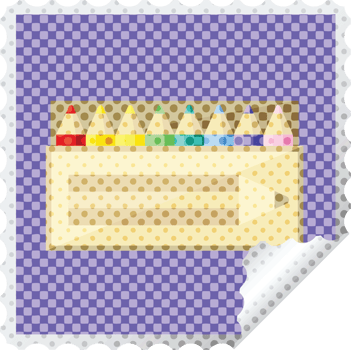 pack of coloring pencils graphic square sticker stamp png