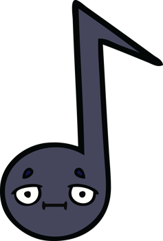 cute cartoon of a musical note png