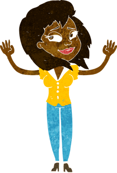 cartoon woman giving up png