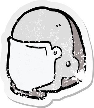 distressed sticker of a cartoon space helmet png