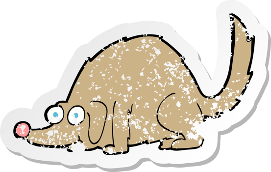 retro distressed sticker of a cartoon happy dog png