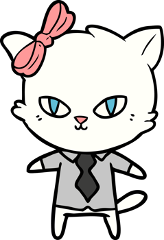 cute cartoon cat boss png