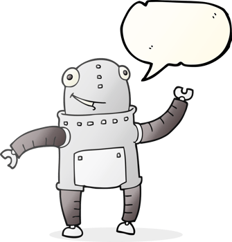 hand drawn speech bubble cartoon robot png