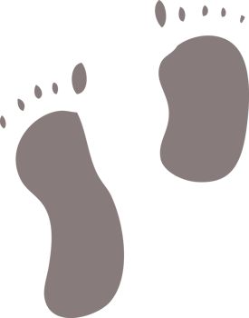 flat color illustration cartoon foot prints png