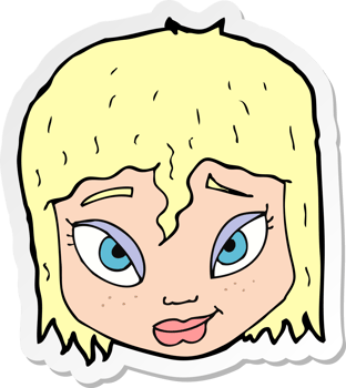 sticker of a cartoon female face png