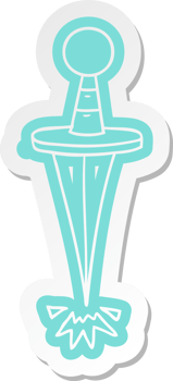 cartoon sticker of a small dagger png