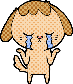 cartoon crying dog png