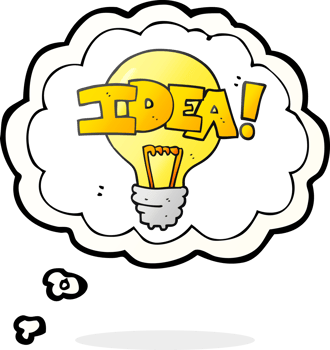 thought bubble cartoon idea light bulb symbol png