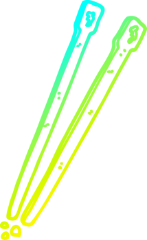 cold gradient line drawing of a cartoon chop sticks png