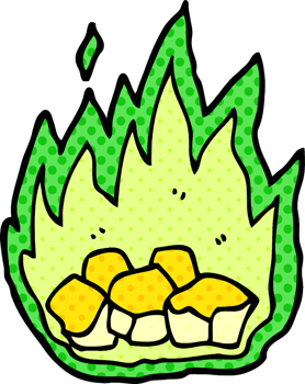 cartoon doodle spooky burning halloween coals png