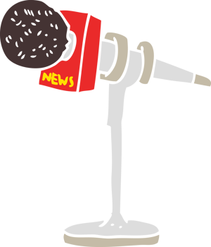 flat color illustration of a cartoon microphone png