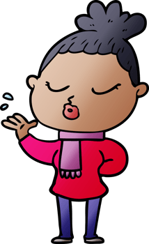 cartoon calm woman png
