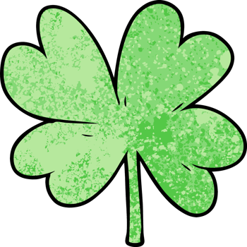 cartoon four leaf clover drawing png