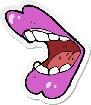 sticker of a cartoon halloween mouth png