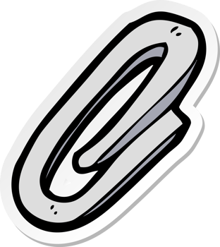 sticker of a cartoon paperclip png