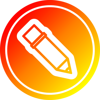 simple pencil in hot gradient spectrum png