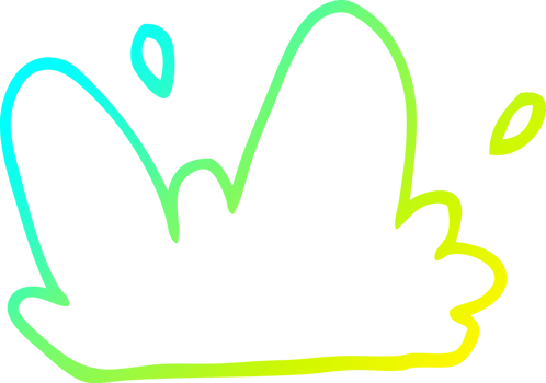 cold gradient line drawing cartoon mud splat png