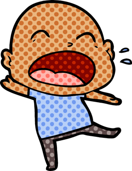 cartoon shouting bald man drawing png