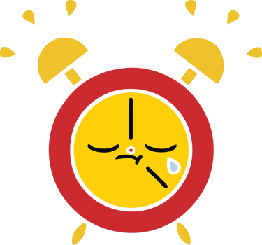 flat color retro cartoon alarm clock png