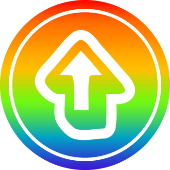 direction arrow circular in rainbow spectrum png