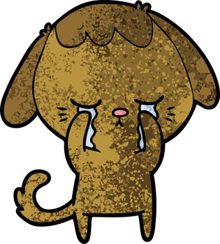 cute puppy crying cartoon drawing png