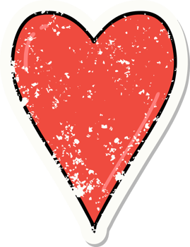 traditional distressed sticker tattoo of a heart png