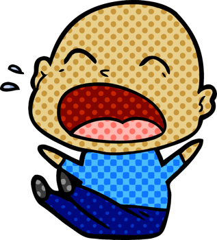 cartoon shouting bald man drawing png
