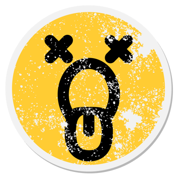 exhausted dead face circular sticker png