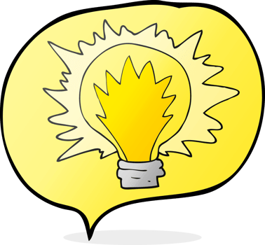 speech bubble cartoon light bulb png