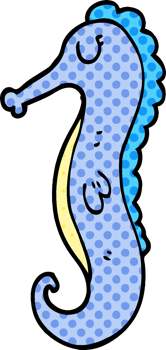 cartoon doodle sea horse png