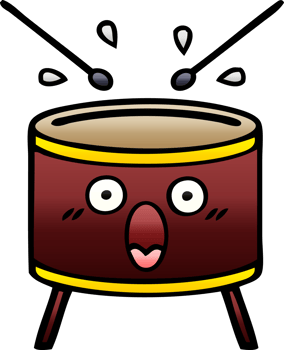 gradient shaded cartoon drum png
