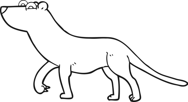 black and white cartoon leopard png