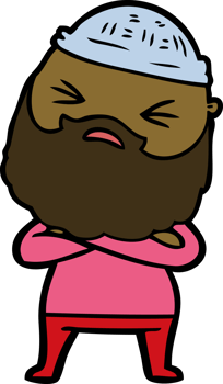 cartoon man with beard drawing png