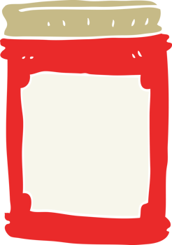 flat color illustration of a cartoon jam jar png