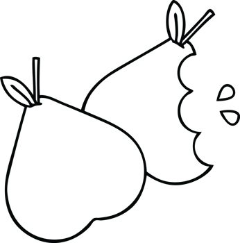 line drawing cartoon green pear png