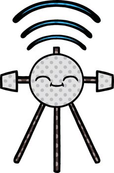 comic book style cartoon satellite png