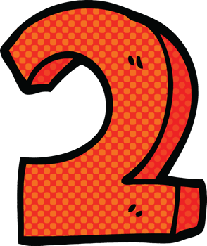 comic book style cartoon number two png