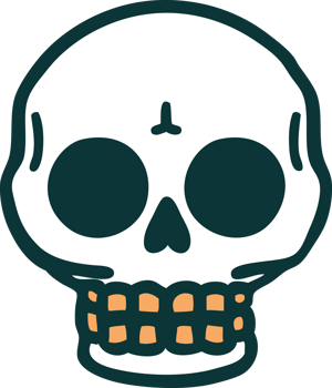 iconic tattoo style image of a skull png