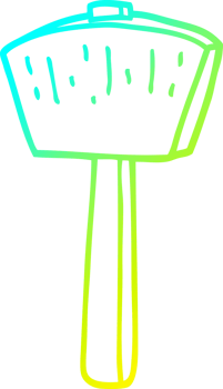 cold gradient line drawing of a cartoon mallet png