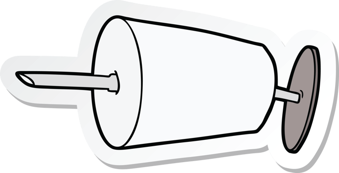 sticker of a cartoon medical syringe png
