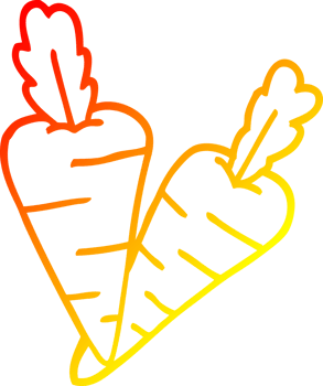 warm gradient line drawing of a cartoon organic carrots png