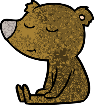 happy cartoon bear sitting png