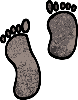 grunge textured illustration cartoon foot prints png