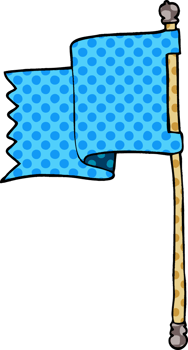 cartoon doodle of a blue flag png