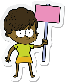sticker of a cartoon woman png