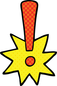 comic book style cartoon exclamation mark png