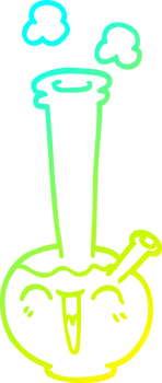 cold gradient line drawing of a cartoon bong png