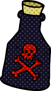 cartoon doodle poison bottle png